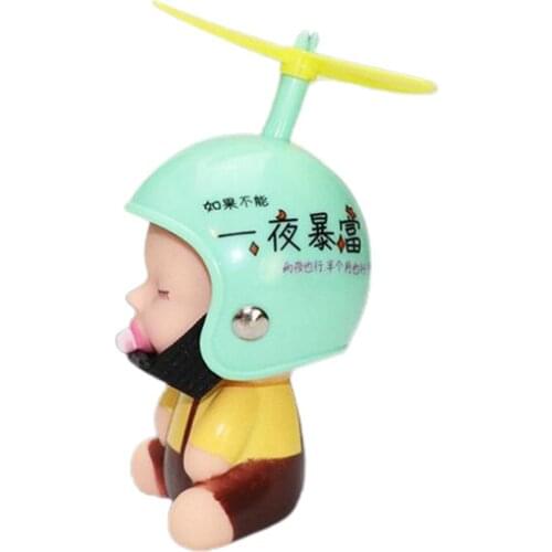 Car Toy Duck Pacifier Baby Doll Cute Kids With Helmet + Safe Helmet Cap For Car Dashboard Review Mirror Accessories Fun Decor
