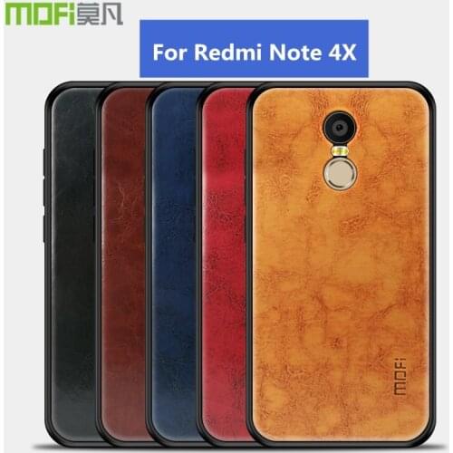 MOFi PC +TPU + PU Leather Case For Xiaomi Redmi Note 4x Back Cover 5.5 inch Full Protection Shell Cover for Redmi Note 4x Case