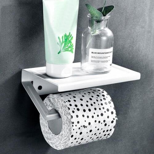 Stainless Steel Toilet Paper Holder Bathroom Wall Mount WC Paper Separator Phone Holder Shelf Towel Roll Shelf Accessories