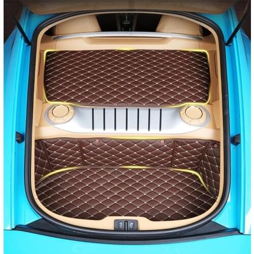 For Porsche 718 Cayman Boxster 2016 2017 2018 2019 2020 Full Front Rear Trunk Tray Liner Cargo Mat Floor Protector Foot Pad Mats