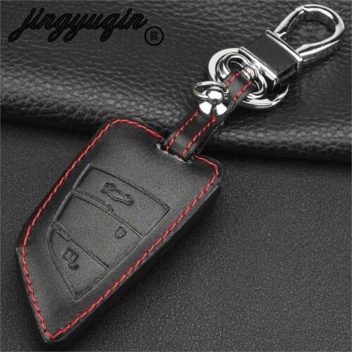 Jingyuqin 3 Buttons Remote Fob Leather Car Cover Case For BMW X5 X6 Protective Shell Cover Housing Holder Case