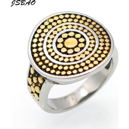 JSBAO Brand Luxury Rings For Women Fashion Jewelry Titanium Steel Round Circular Dotted Ring Free Shipping