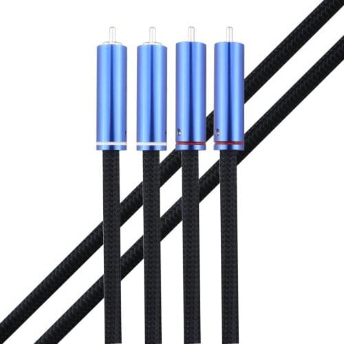 Audiocrast Audiophiles RCA Cable 2RCA Male to 2RCA Male HiFi System Subwoofer Converter Adapter with Diameter 8mm HIFI RCA Cable