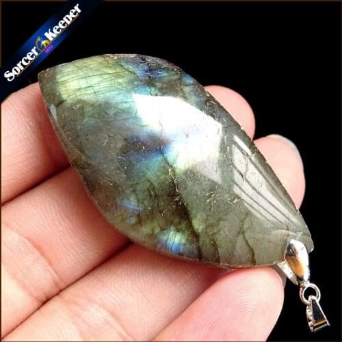 High Quality Natural Crystal Labradorite Pendant Moonstone Pendant Sun Stone Pendulum Divination Spiritual Meditation TS838