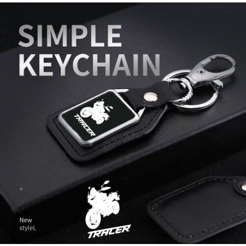 Motorcycle metal leather keychain key mirror custom engraved for Yamaha TRACER 900 700 GT 900GT TRACER MT09 MT07 Accessories