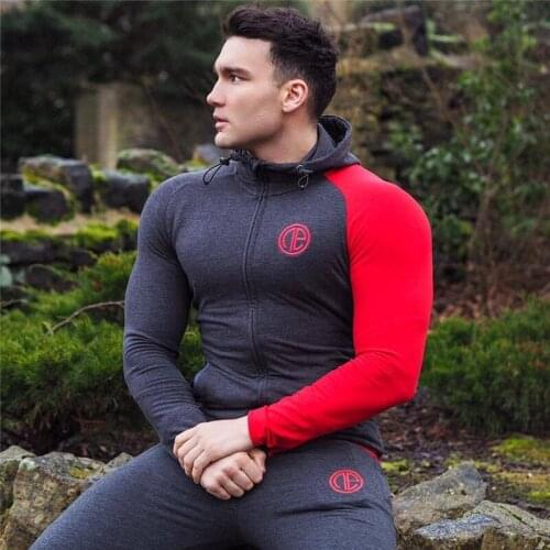 HETUAF Mens hoodies coat Stitching Sleeve Spring autumn new mens style Slim long-sleeved hooded pullover fashion men hoodie