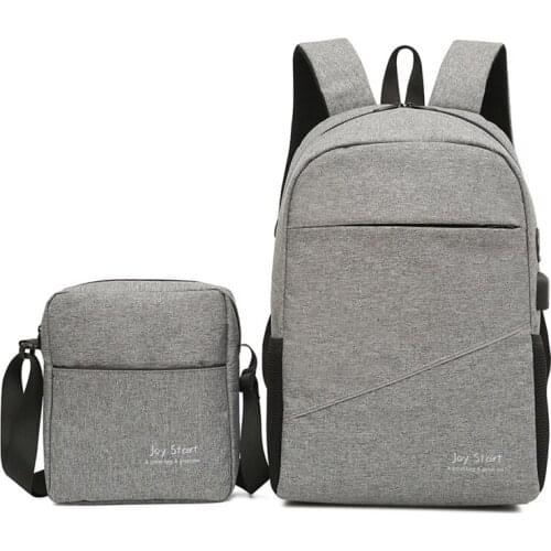 2pcs/set Backpack Men School Student Loptop Backbags for IPAD USB Backpack Travel Daypacks Mochila Hombre Back Pack For Male