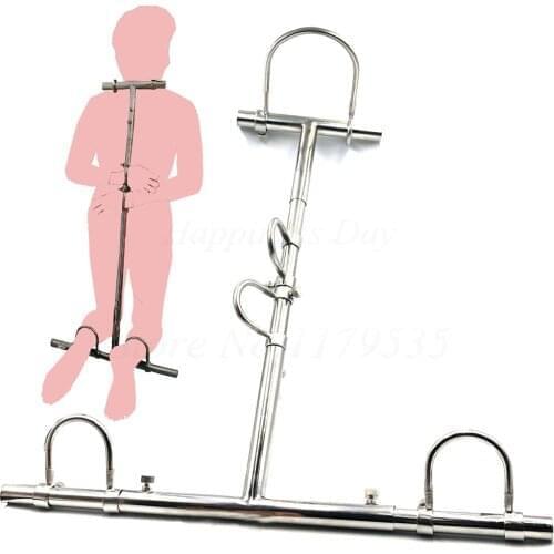 Stainless Steel BDSM Bondage Kneel Torture Slave Restraints Collar Handcuffs Ankle Cuffs Women Men Adult Games Fetish Sex Toys