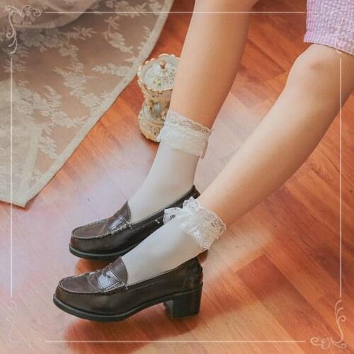 High quality Japanese Sen female line sweet lolita soft sister Lolita thin section socks lace socks calf socks Lori Tasi