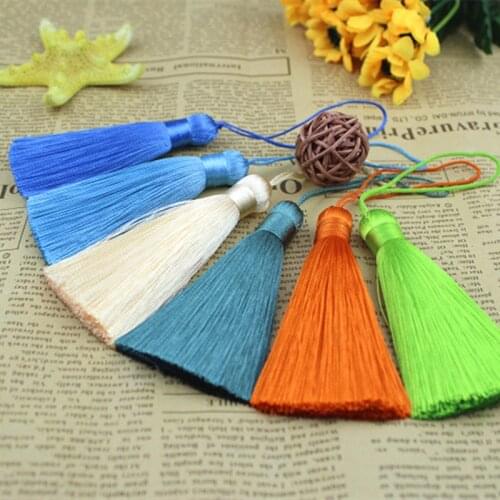 New 8cm Polyester Tassel Brush Pendant Earring Charm Satin Tassel DIY Jewelry Making Findings Handmade Craft