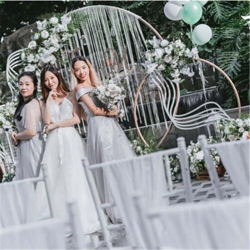 New wedding wrought iron background props three-layer ring garland star wedding wedding gold ring set ornaments