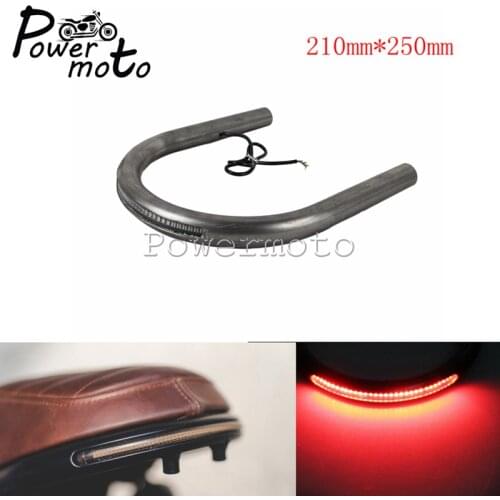 Universal Motorcycle Rear Seat Hoop Frame Loop With LED Light Tail Brake Lamp Turn Signal Light For Honda CB Harley Cafe Racer
