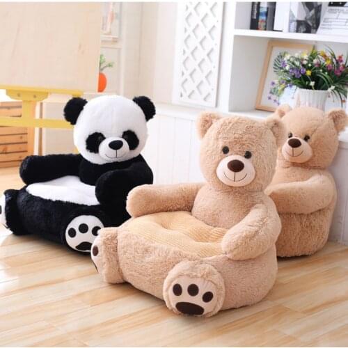 Plush Sofa Seat Teddy Bear Panda Cartoon Shapes Cute Stuffed Animal Cushion Mini Home Furniture Birthday Gift for Kids