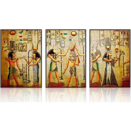 TOUOILP full square Diamond Painting Egyptische Goden 3 Luiken