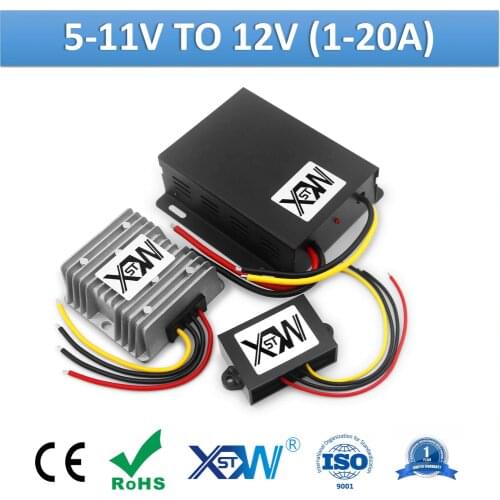 XWST 5v 6v 7v 8v 9v 10v 11v to 12v DC DC Converter 1A 4A 5A 8A 10A 15A 20A Step Up Boost Power Converter 12v Voltage Regulator