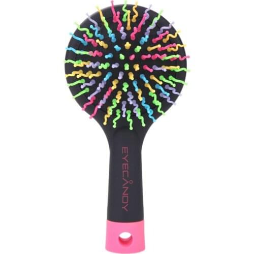 Rainbow Volume S Brush Hair Curl Magic Accessory Perm Wave Straight Beauty Comb with Mirror