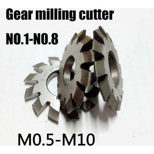 M0.5 M1 M2 M3 M4-M8 Modulus PA20 degrees NO.1-NO.8 HSS Gear Milling cutter Gear cutting tools Free shipping