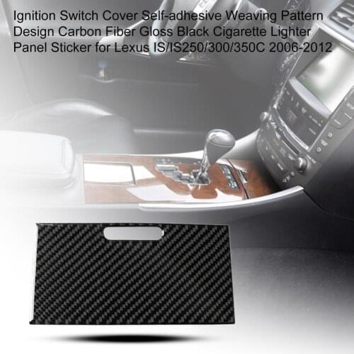 Ignition Switch Cover Self-adhesive Weaving Pattern Design Carbon Fiber Gloss Black Lighter Panel Sticker for Lexus IS/IS250/300