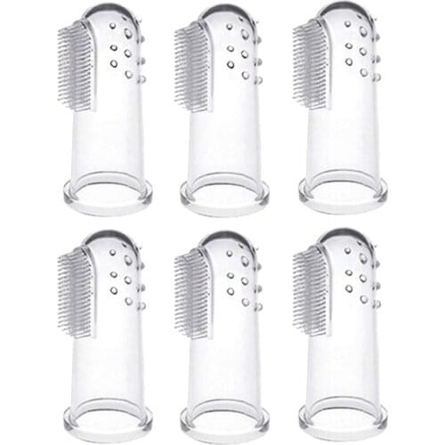 HOT-6-Pack Pet Finger Toothbrushes,Dog Tooth Cleaner Teeth Cleaning Dental Care for Dogs Cats