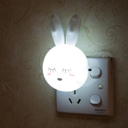 6 Colors LED Cartoon Rabbit Night Lamp Switch ON/OFF Wall Light AC110-220V EU US Plug Bedside Lamp For Children Kids Baby Gifts