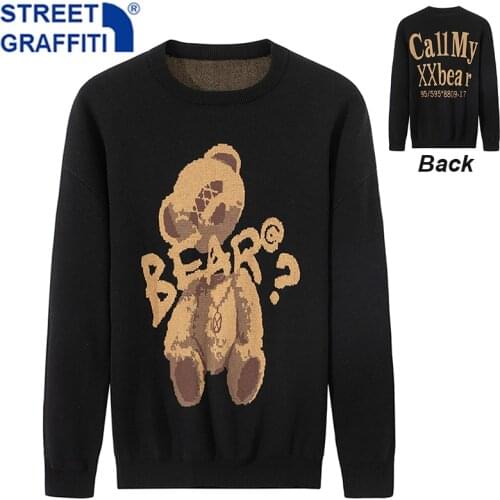 Men Autumn New Casual Cotton Hip Hop Sweater Pullovers Men Spring Fashion O-Neck Knitted Sweater Jumpers Streetwear Sweaters