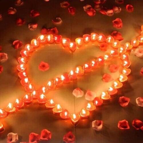 10PCS Smokeless Jelly Candles Love Heart Shaped Candle for Valentines Day Birthday Party Confession Decoration