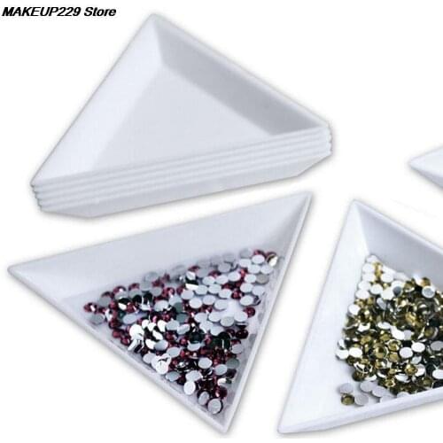 2Pcs Plastic Transparent Empty Storage Box Nail Art Rhinestones Jewelry Glitter Beads Container Holder Nail Case