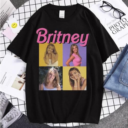 2021 Couple T Shirt Hot Sale Britney Spears Beautiful Photo Cartoon Summer Cotton Tops Ulzzang Fashion Tees Style Trip T-shirts