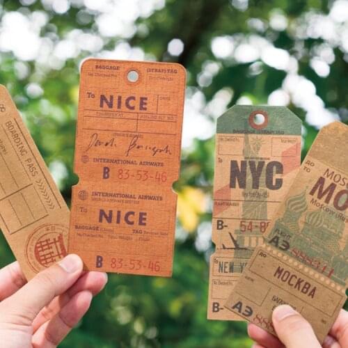 30pcs baggage tag tracel with me style card multi-use as Scrapbooking party invitation DIY gift card message card postcard