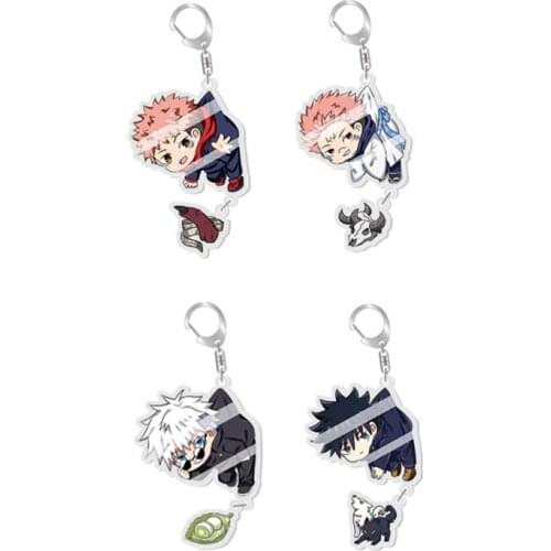5pcs 10pcs Jujutsu Kaisen Itadori Yuji Gojo Satoru Fushiguro Megumi Ryomen Sukuna PVC Pendant Keychain Keyring