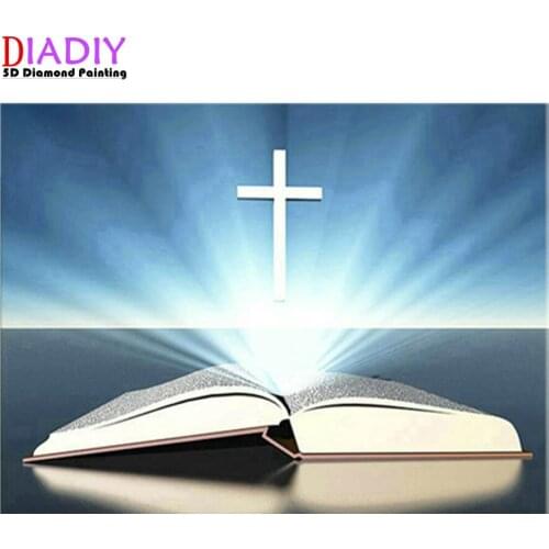 5D Diy Diamond Painting Religious Cross Landscape Diamond Embroidery Jesus Christian Religiou Icons Diamond Mosaic Cross Stitch