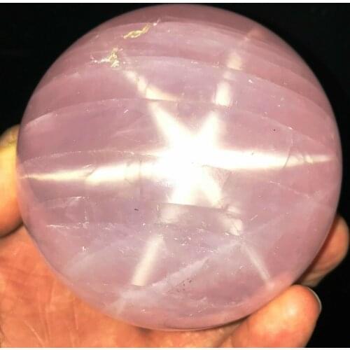 77mm Natural Star Rose Quartz Ball Ball Crystal Specimen Healing