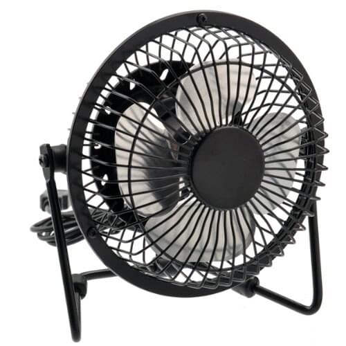 PROMOTION! Hot 4 inch 360 degree Rotating USB Powered Metal Electric Mini Desk Fan for PC /Laptop /Notebook (Black)