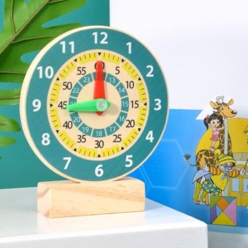 Montessori Early Education Childrens Clock Teaching Aid Wooden Clock Student Mathematics Textbook Teaching Aids Clock Model Toy