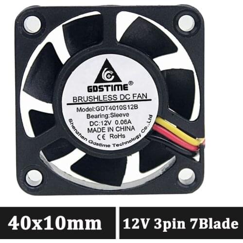 500pcs Wholesale 40mm 12V 3pin Fans Cooler 40x40x10mm DC Brushless Axial Computer Case Cooling Fan