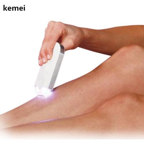 Kemei Hair Remover Rotary Epilator Rechargeable Hair Removal Instant Pain Laser Sensor Light Safely Shaver Lady