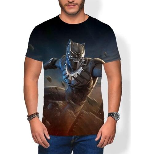 Black Panther 3D Print Male Tshirt Summer Streetwear Children Tee Shirt Short sleeve Loose Fashion Mens T-shirt