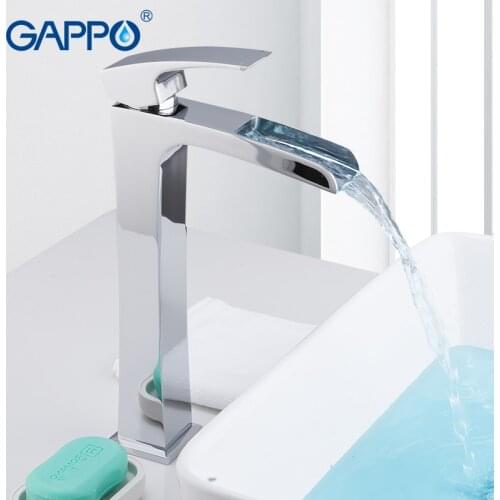 GAPPO Tall Basin Faucets waterfall tall brass Faucet basin mixer sink tap bathroom faucet water taps waterfall mixer griferia