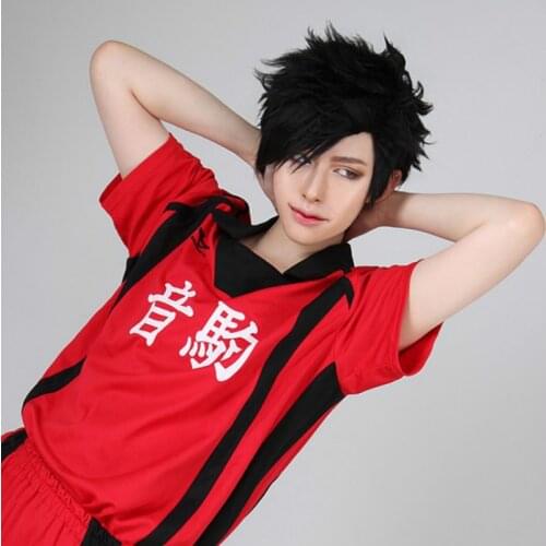 Haikyuu!! 30cm Tetsurou Kuroo Tetsurou Short Black Styled Synthetic Hair Cosplay Wig Heat Resistance Costume Wigs+ Wig Cap