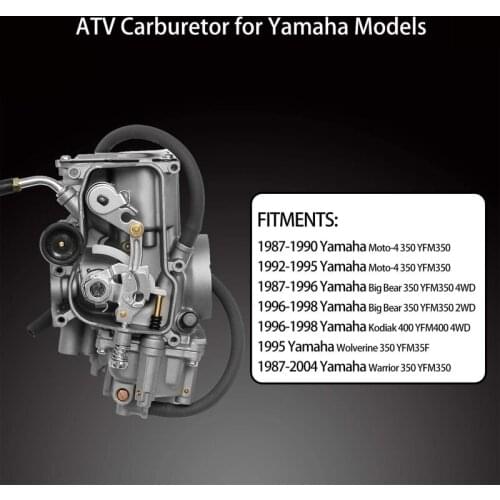 69HF Carburetor Carb for ATV Yamahe 1987-1990 & 1992-1995 Moto-4 350 YFM350 | 1987-2004 Warrior 350 YFM350 | 1987-1998 Big Bear