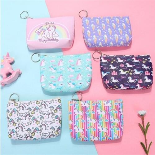 New Fashion Women Wallet Cute Unicorn Short Wallet Leather Small Purse Girls Money Bag Card Holder Ladies Female Hasp