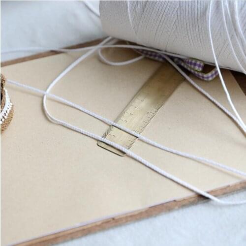 Hot Sale Sewing Garment Accessories Beautiful Ivory Lace Fabric 10 Meters 2020 New Cotton Embroidered Lace Trim Ribbon 2mm/3mm