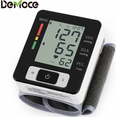 Medical Wrist Blood Pressure Monitor LCD Digital Screen Sphygmomanometer Tonometer BP Monitor Heart Beat Rate Pulse Meter Health