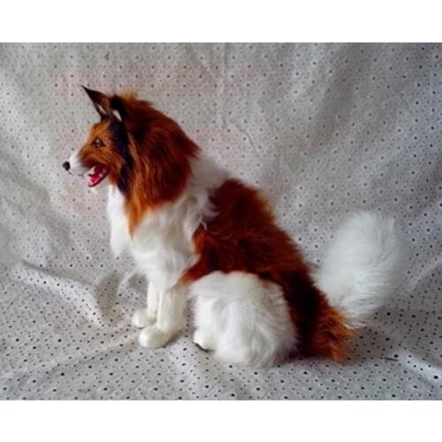 Simulation cute squatting sgepherd 30x25cm model polyethylene&furs dog model home decoration props ,model gift d338