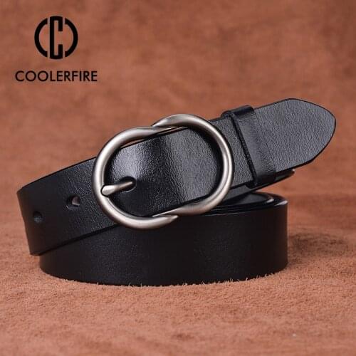 Fashion Women Belts Pin Buckle High Quality Genuine Leather Cowskin Belts for Lady Vintage Jeans Classic Strap LB2145