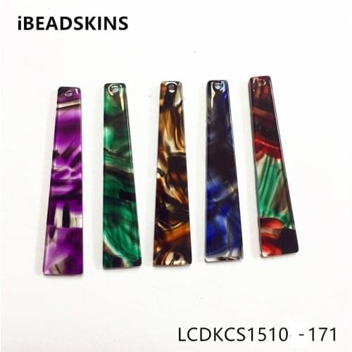 New arrival! 55x12mm 50pcs/lot acetic acid imitate marble stripe Trapezoid-shape charms for earring/Jewelry DIY(As shown)