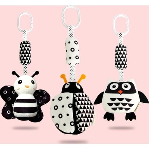 New Animal Black and White Wind Chime Baby Toy Newborn Visual Stimulation Cart Wind Chime Pendant Toddler Toys