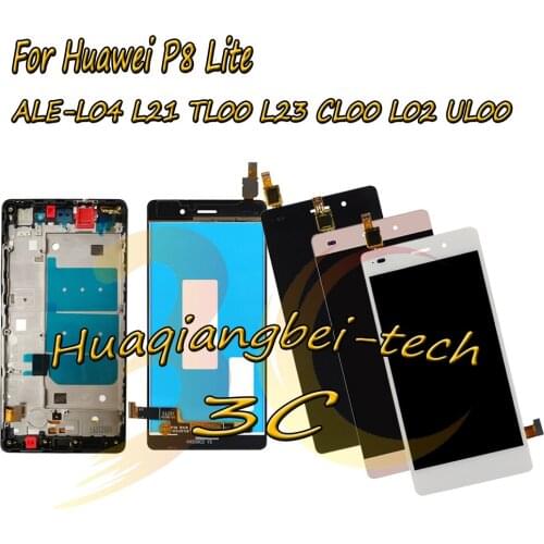 New 5.0'' LCD DIsplay Touch Screen Digitizer Assembly + Frame Cover For Huawei P8 Lite ALE-L04 L21 TL00 L23 CL00 L02 UL00