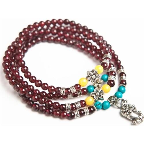 Wholesale Cheap Natural Genuine Wine Red Garnet Quartz Crystal Round Beads Stretch Charm Bracelets For Women