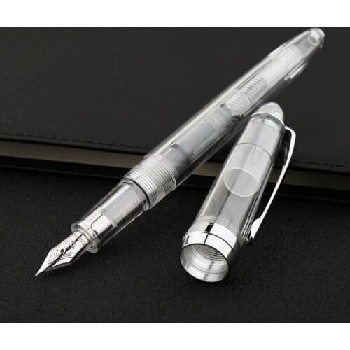 Wingsung 9133 Classics Transparent Color Fountain Pen with 0.5mm Stainless Steel High Quality ABS Inking Gift Pens for Writing